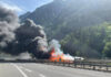A2 Wassen UR – Brand eines Sattelmotorfahrzeugs