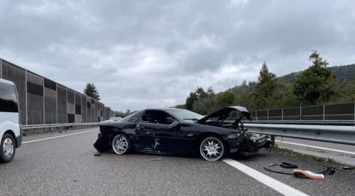 A1 Safenwil AG – Heftige Kollision beim Spurwechsel