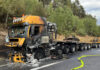 A71 Ilmenau – Brennender Schwerlasttransporter auf der Autobahn