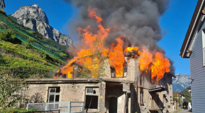 Mels SG – Brand in leerstehender Mühle