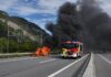 Chur GR – Fahrzeug brennt auf der A13