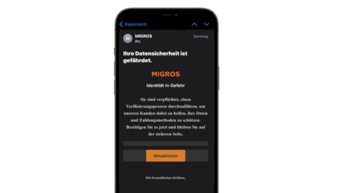 "Sicherheit des Migros-Accounts gefährdet" – Fake E-Mails im Umlauf