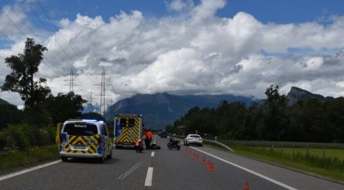 A13/Maienfeld GR – Kollision zwischen zwei Motorrädern